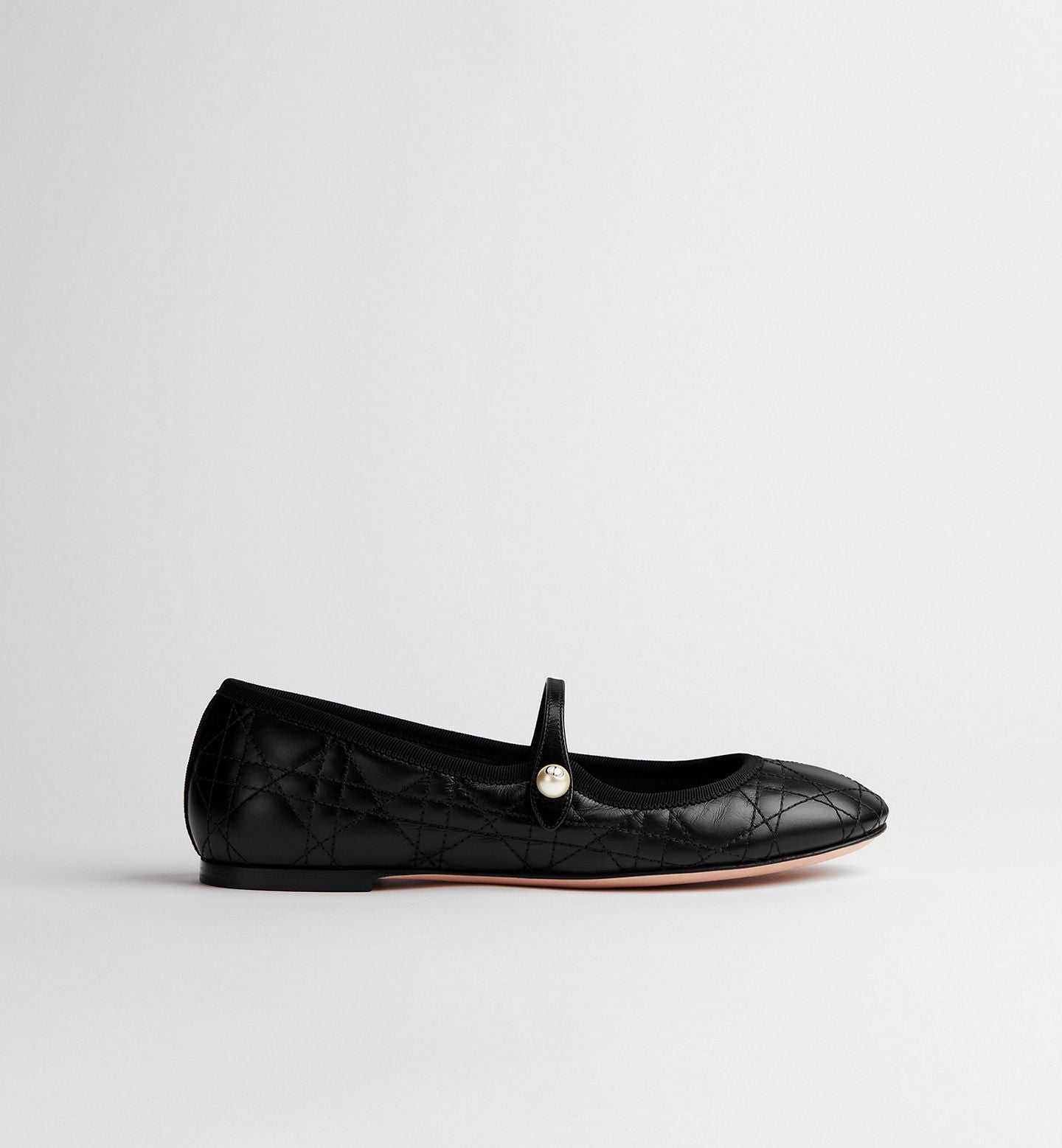 Ballet Flat Black Quilted Cannage Calfskin
