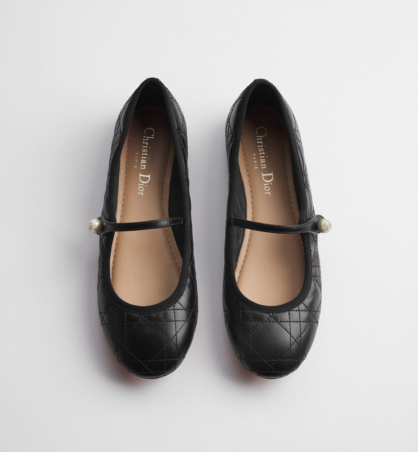 Ballet Flat Black Quilted Cannage Calfskin