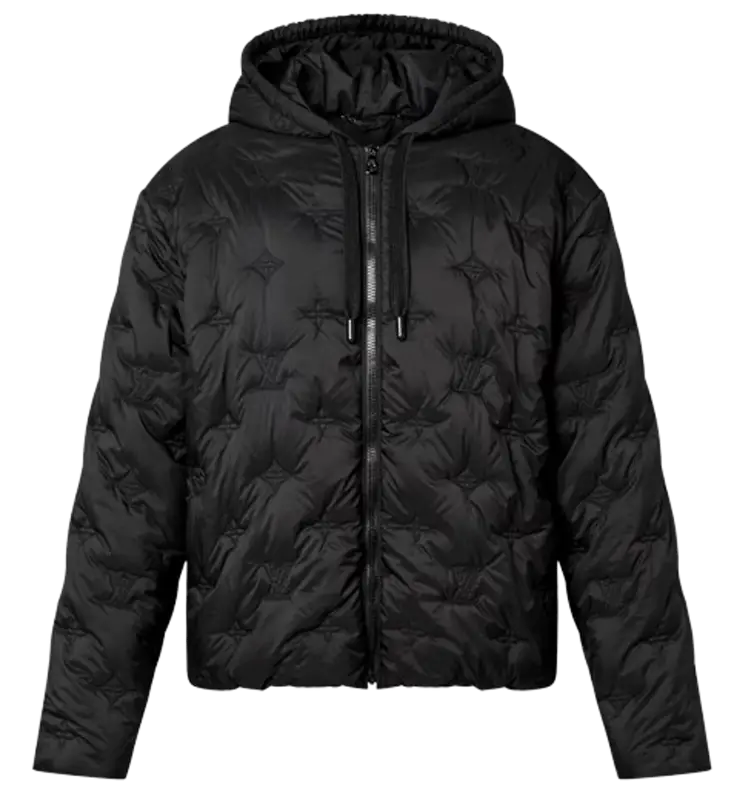 Lv Monogram Padded Hooded Blouson