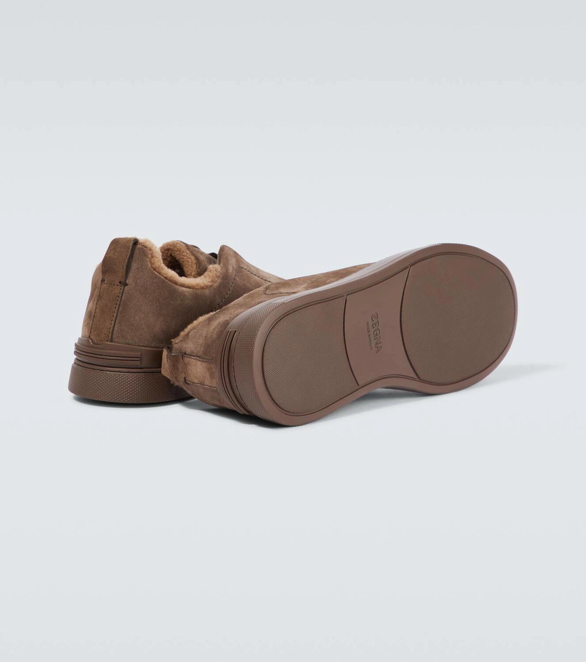 Zegna Triple Stitch shearling-lined suede sneakers