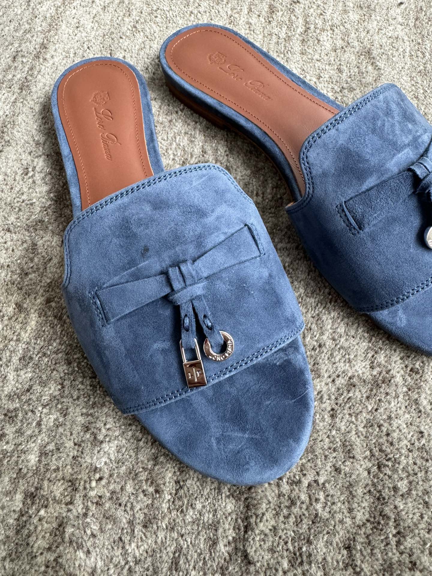 Loro Piana Süet Topuklu Mule Terlik