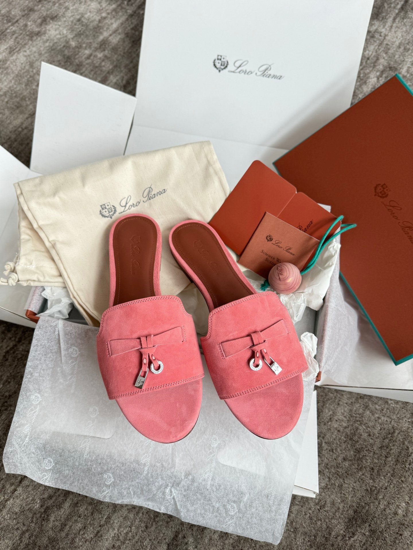 Loro Piana Süet Topuklu Mule Terlik