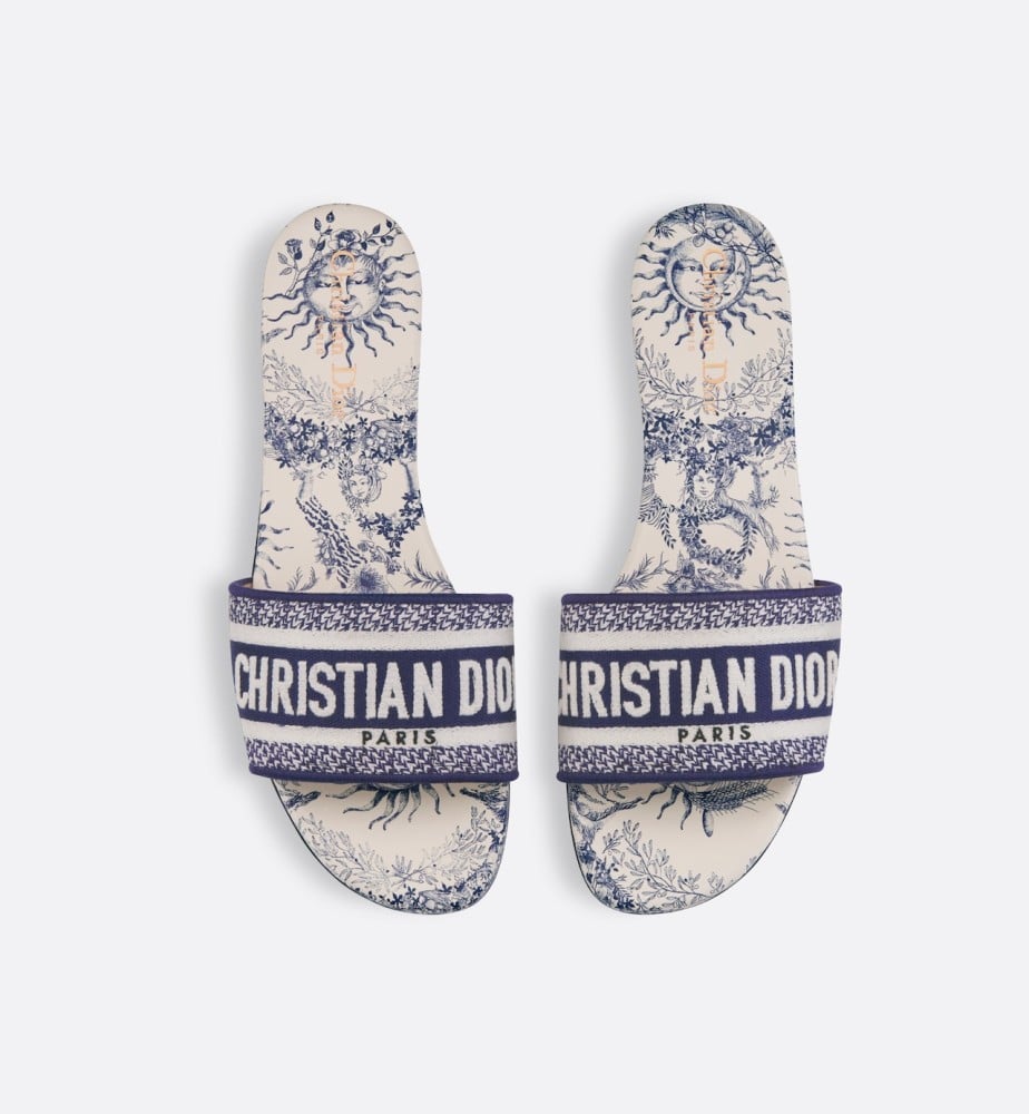 Dway Slide Navy Cotton and Toile de Motif