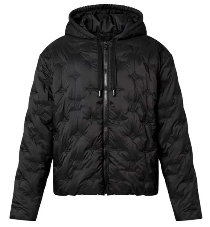 Lv Monogram Padded Hooded Blouson