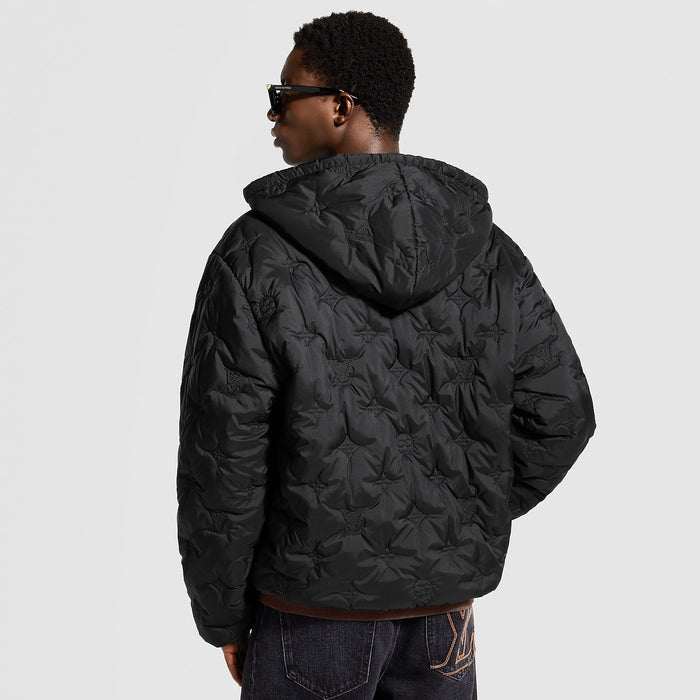 Lv Monogram Padded Hooded Blouson