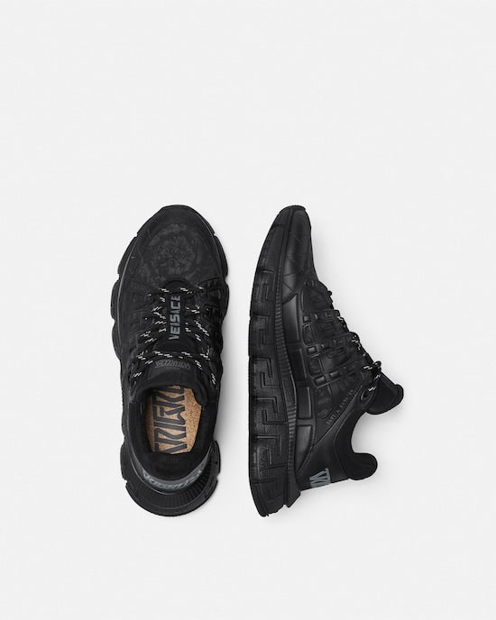Versace Trigreca jacquard leather sneakers