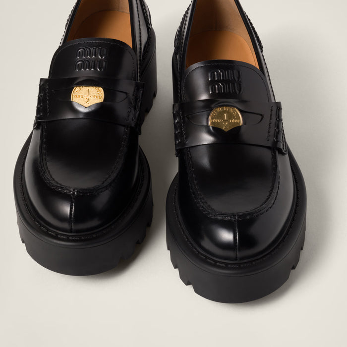 Miu Miu Brushed leather loafers