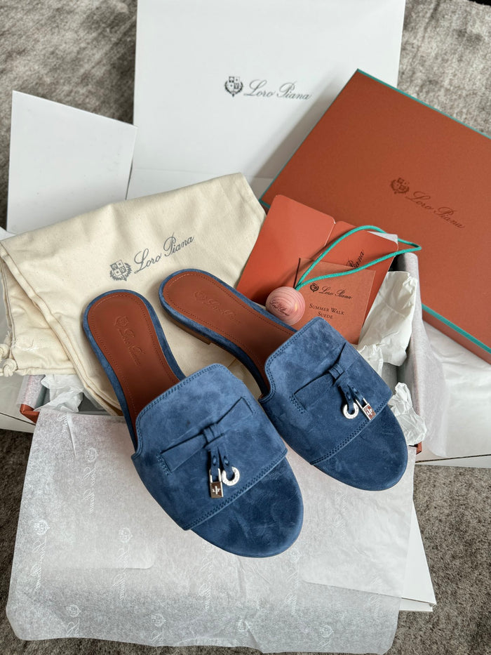 Loro Piana Süet Topuklu Mule Terlik