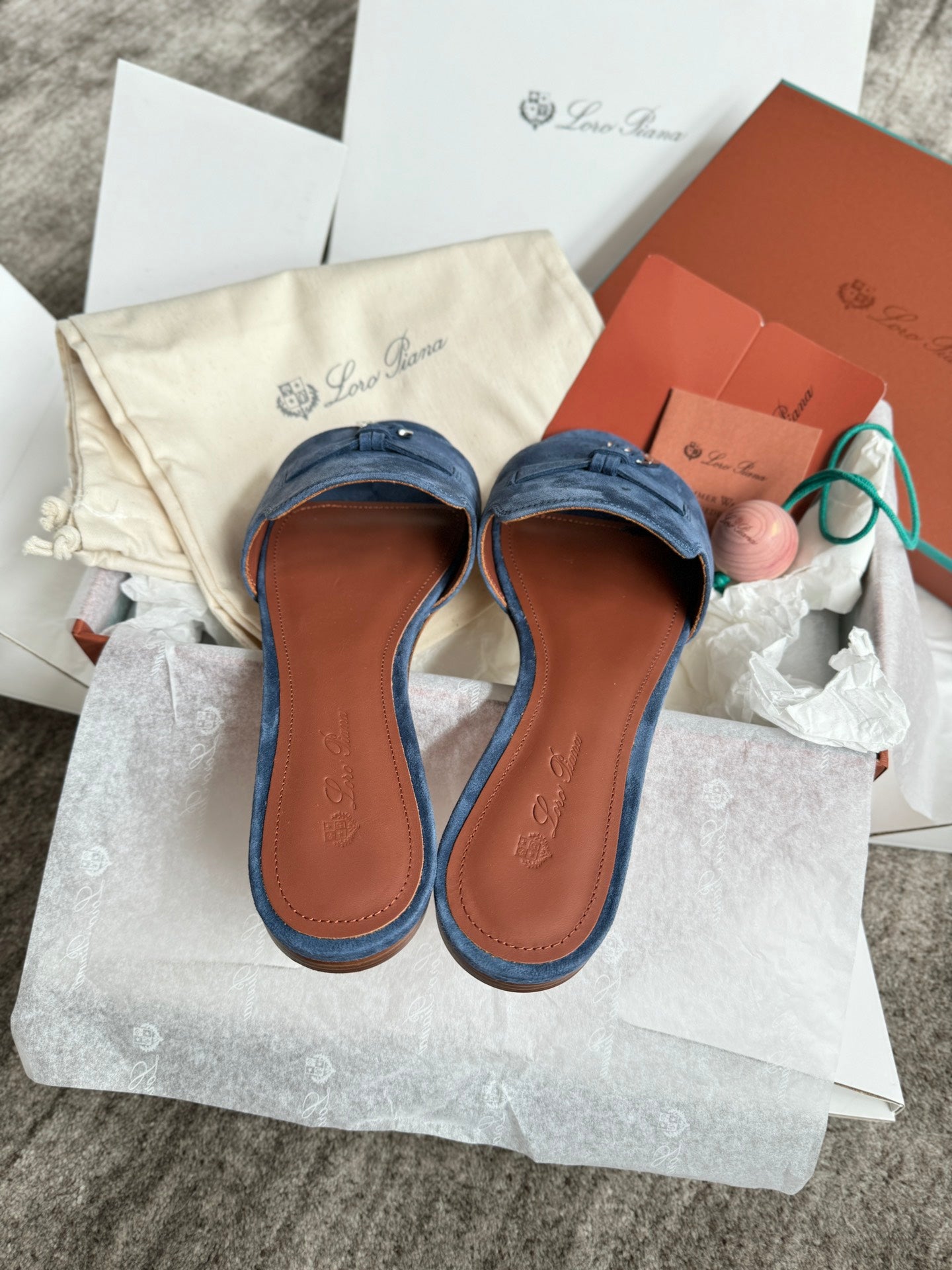 Loro Piana Süet Topuklu Mule Terlik