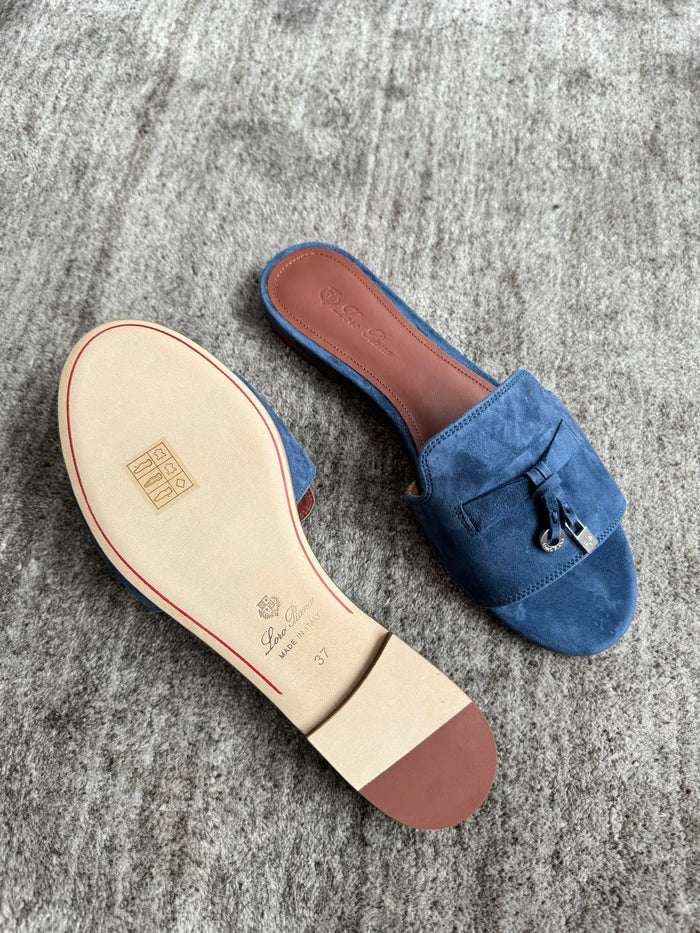 Loro Piana Süet Topuklu Mule Terlik