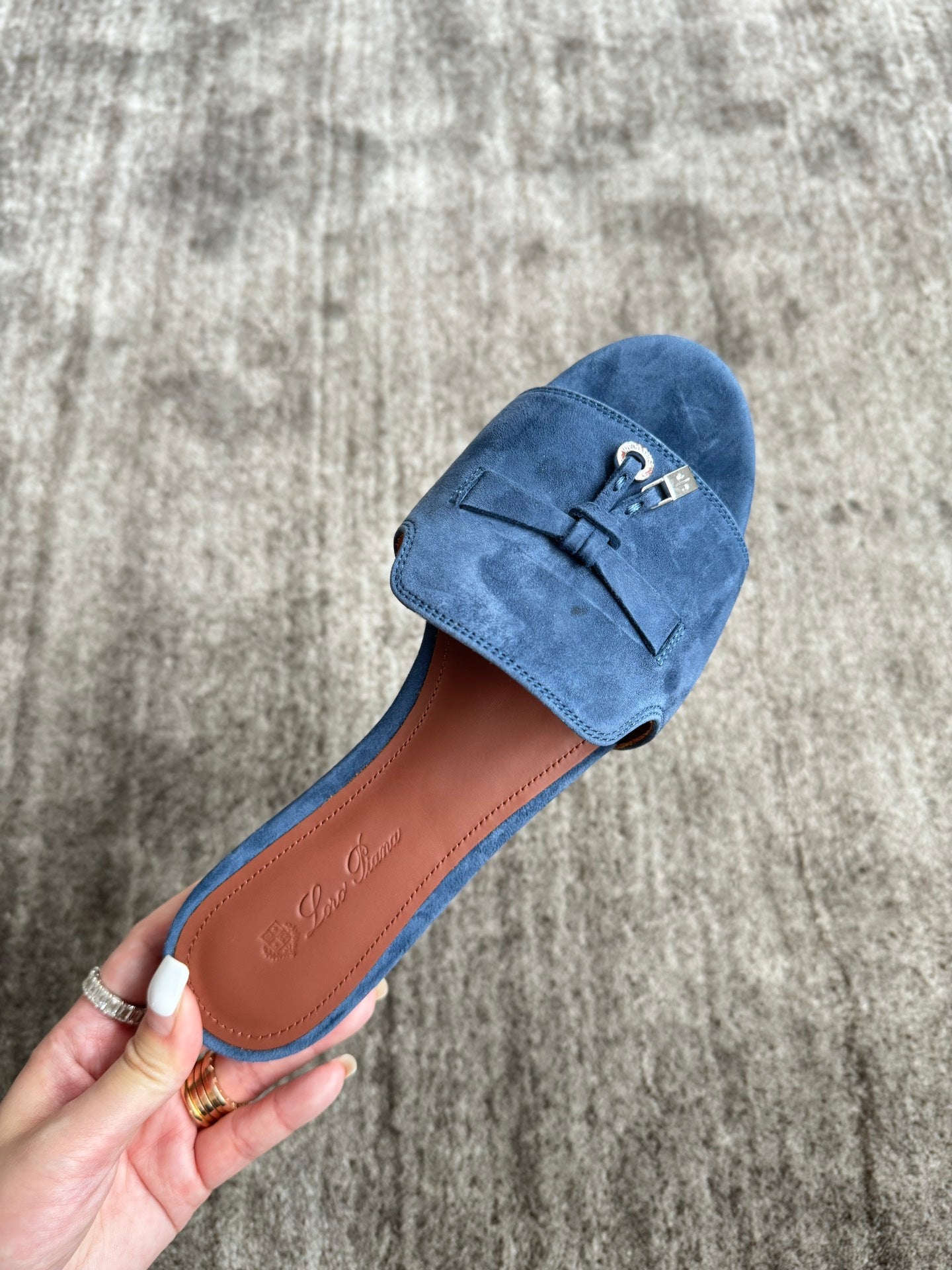 Loro Piana Süet Topuklu Mule Terlik