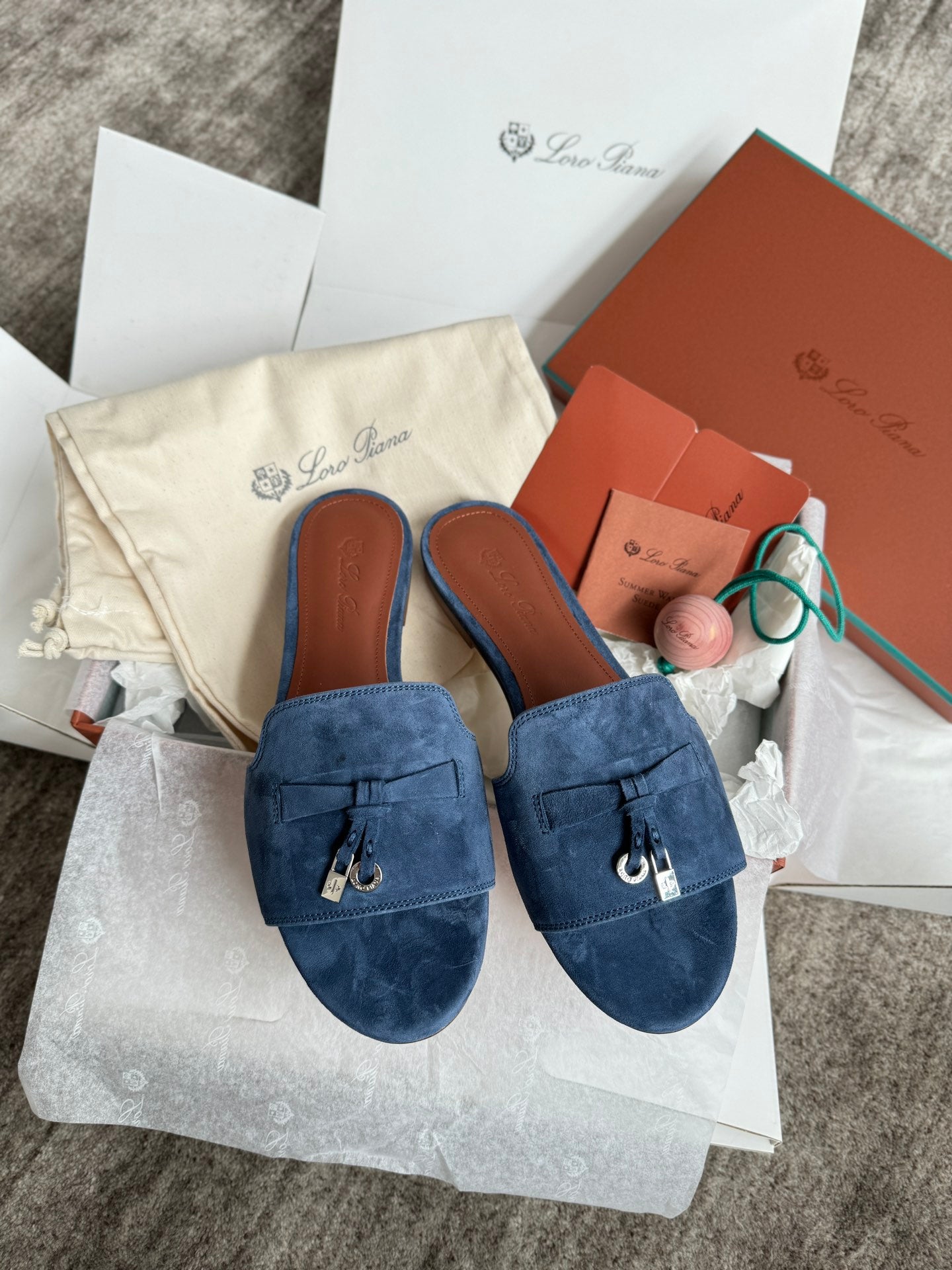 Loro Piana Süet Topuklu Mule Terlik