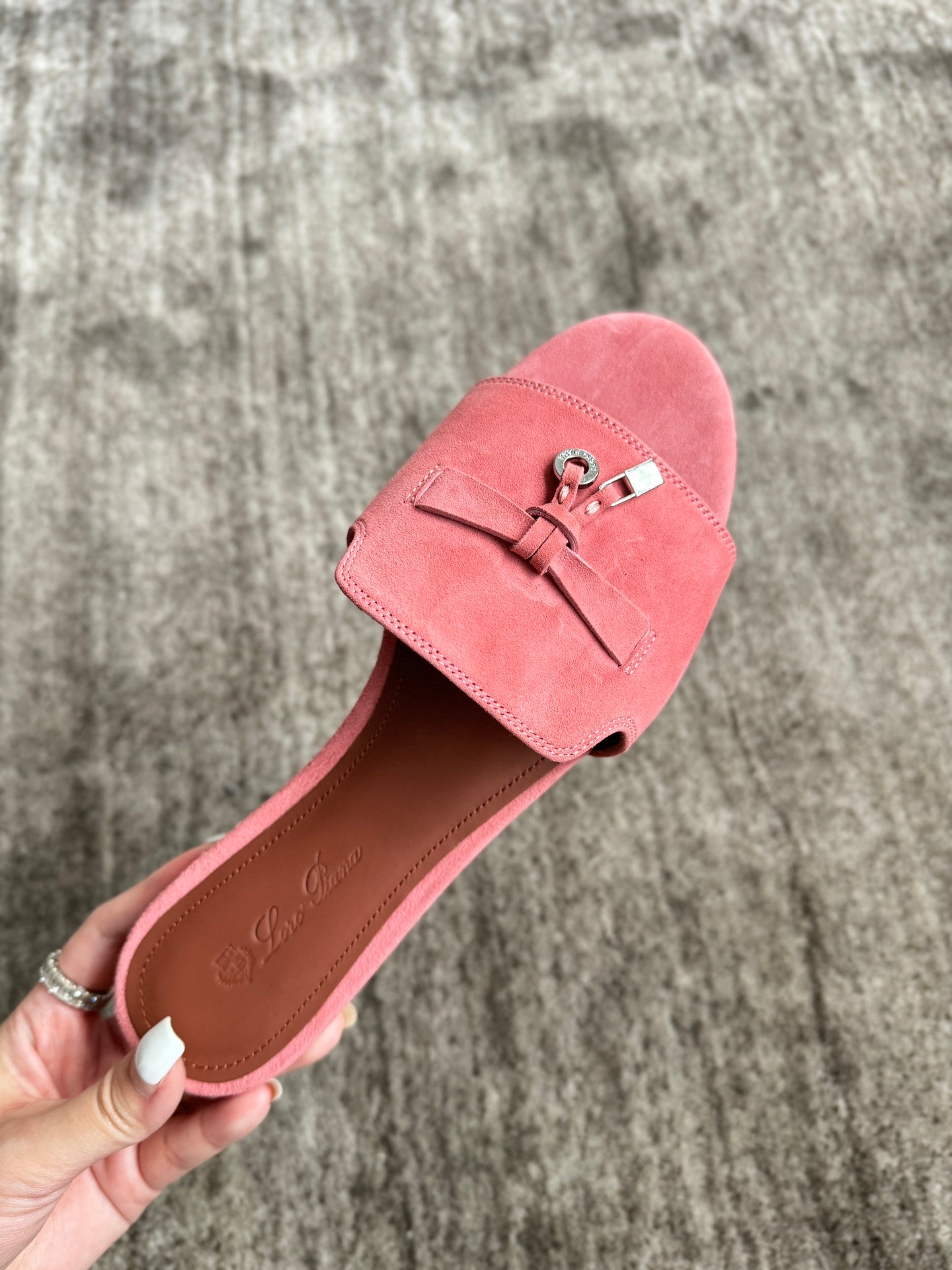 Loro Piana Süet Topuklu Mule Terlik