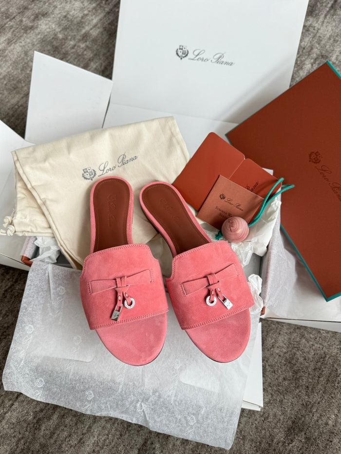 Loro Piana Süet Topuklu Mule Terlik