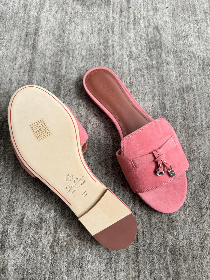 Loro Piana Süet Topuklu Mule Terlik