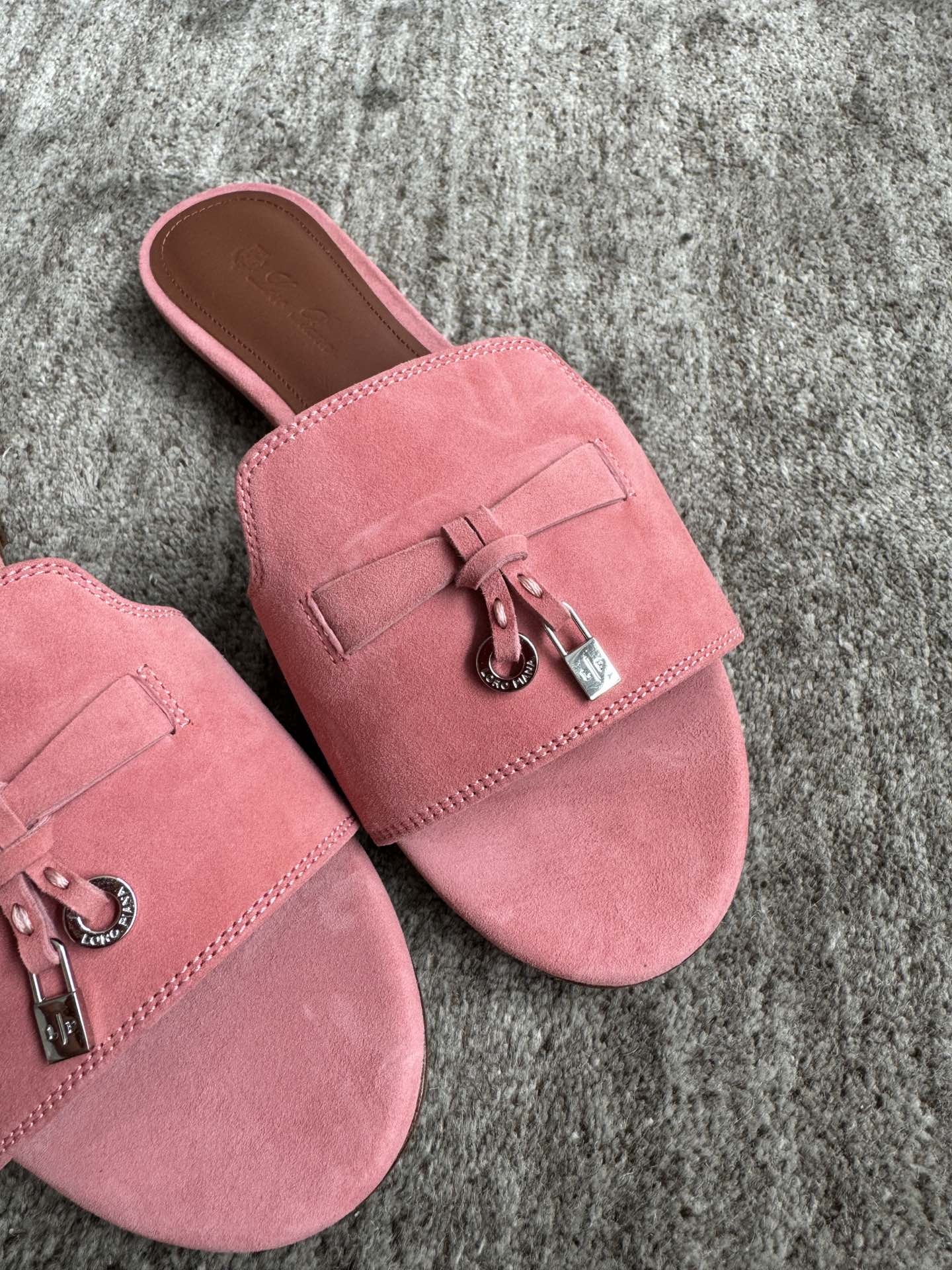 Loro Piana Süet Topuklu Mule Terlik