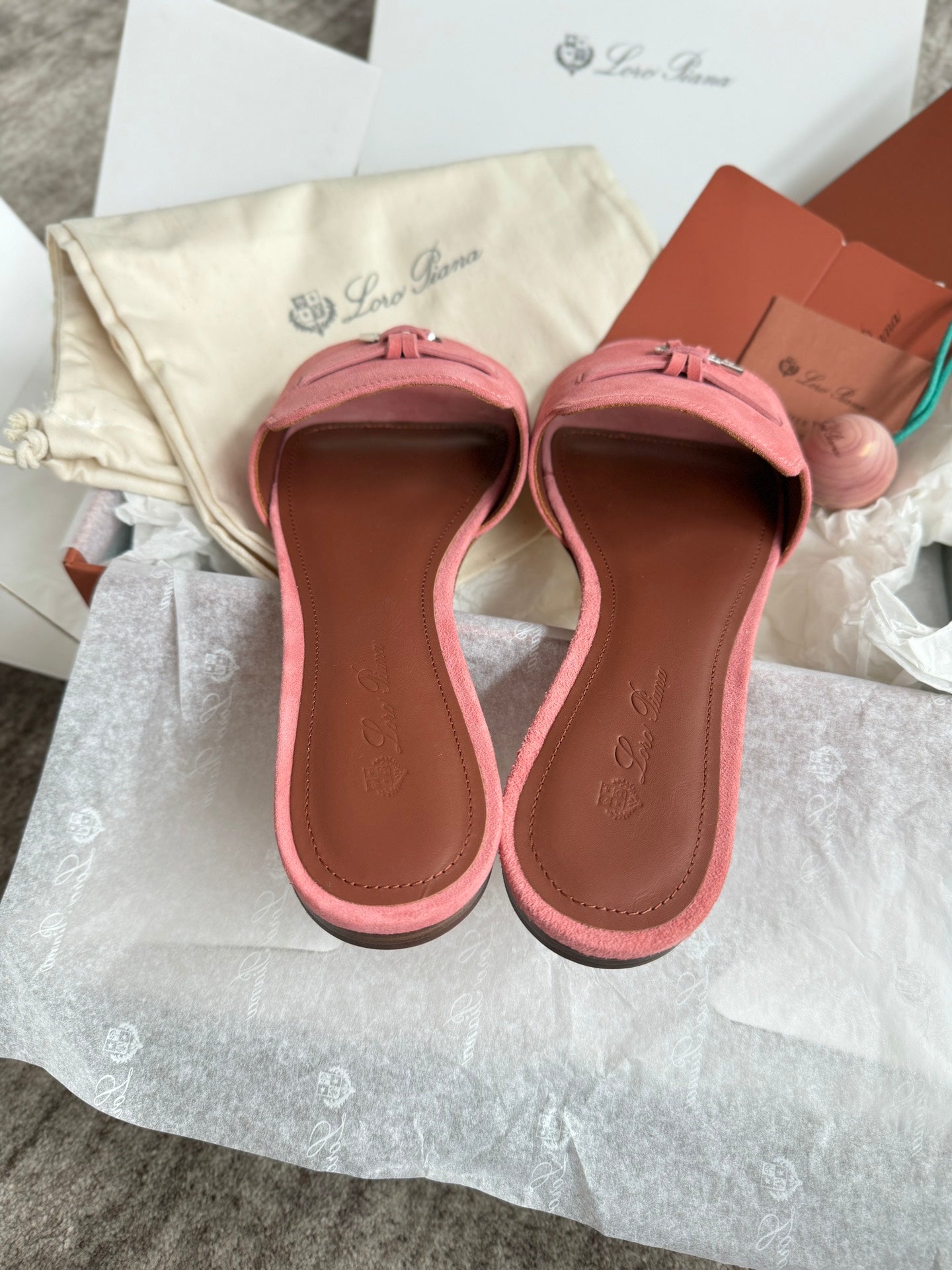 Loro Piana Süet Topuklu Mule Terlik